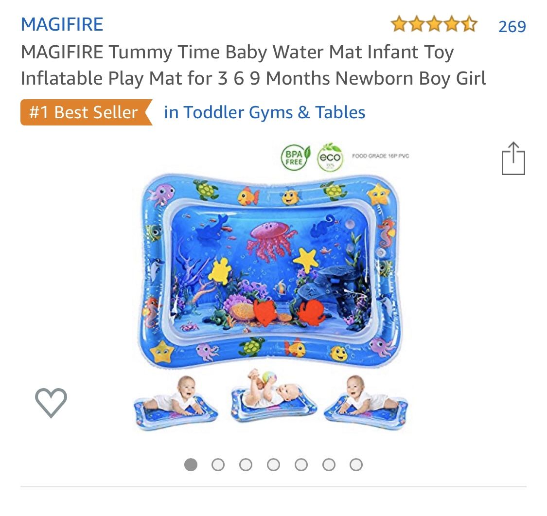 Tummy time water play mat
