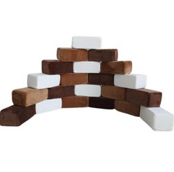 Plush Foam Blocks - Nursery Building & Stacking Toys for Toddlers Boys & Girls, Soft Smooth Velvet Cover, Early Education Gross Motor Skills & Brain D
