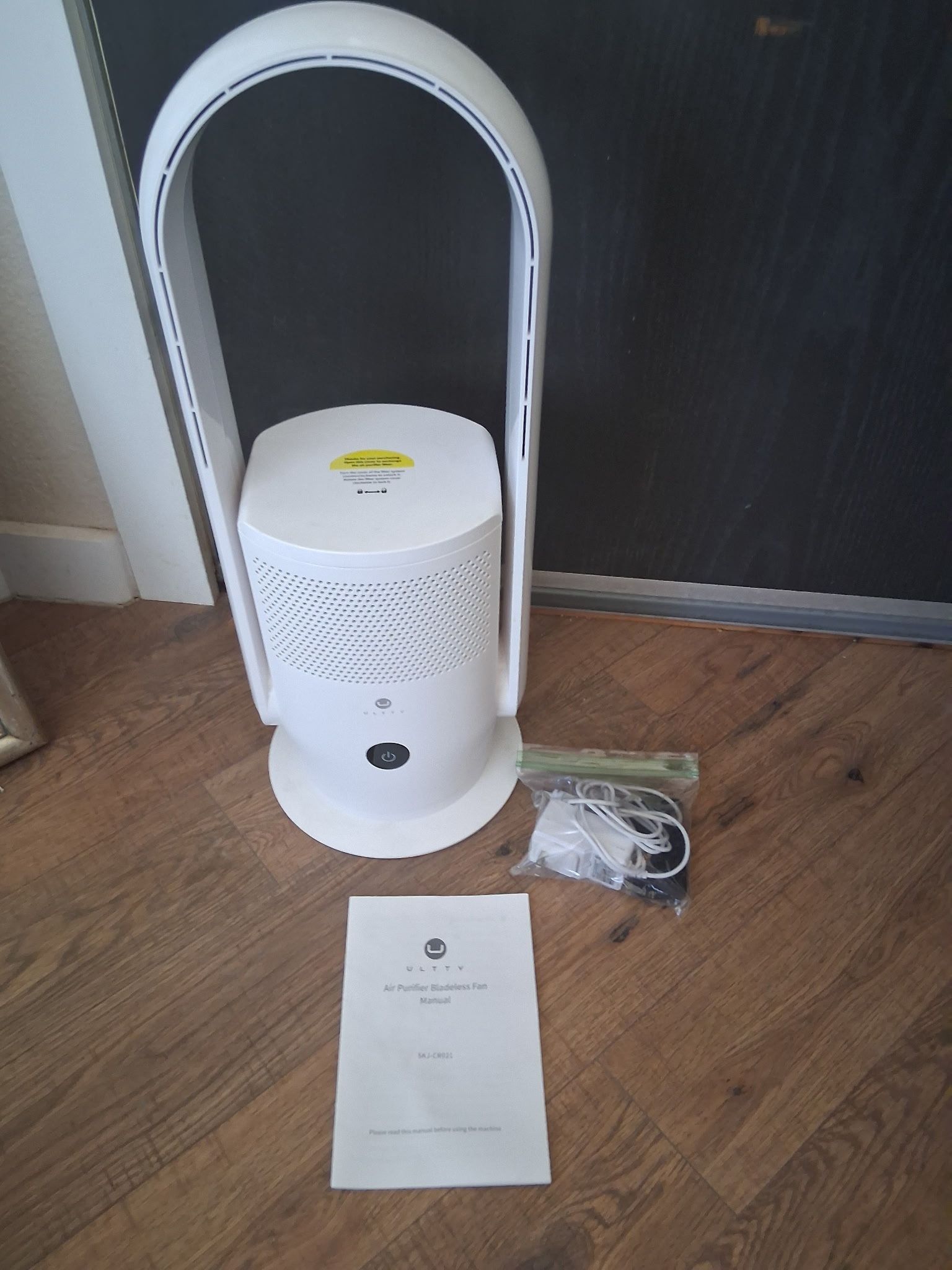 ULTTY Bladeless Tower Fan with Air Purifier, 90° Oscillating Bladeless Fan