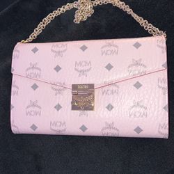 MCM Soft Pink Diamond Logo WOC Wallet on Chain 