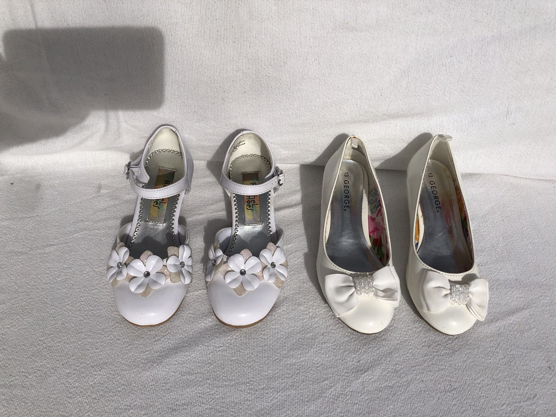 Girls White fancy dress shoes