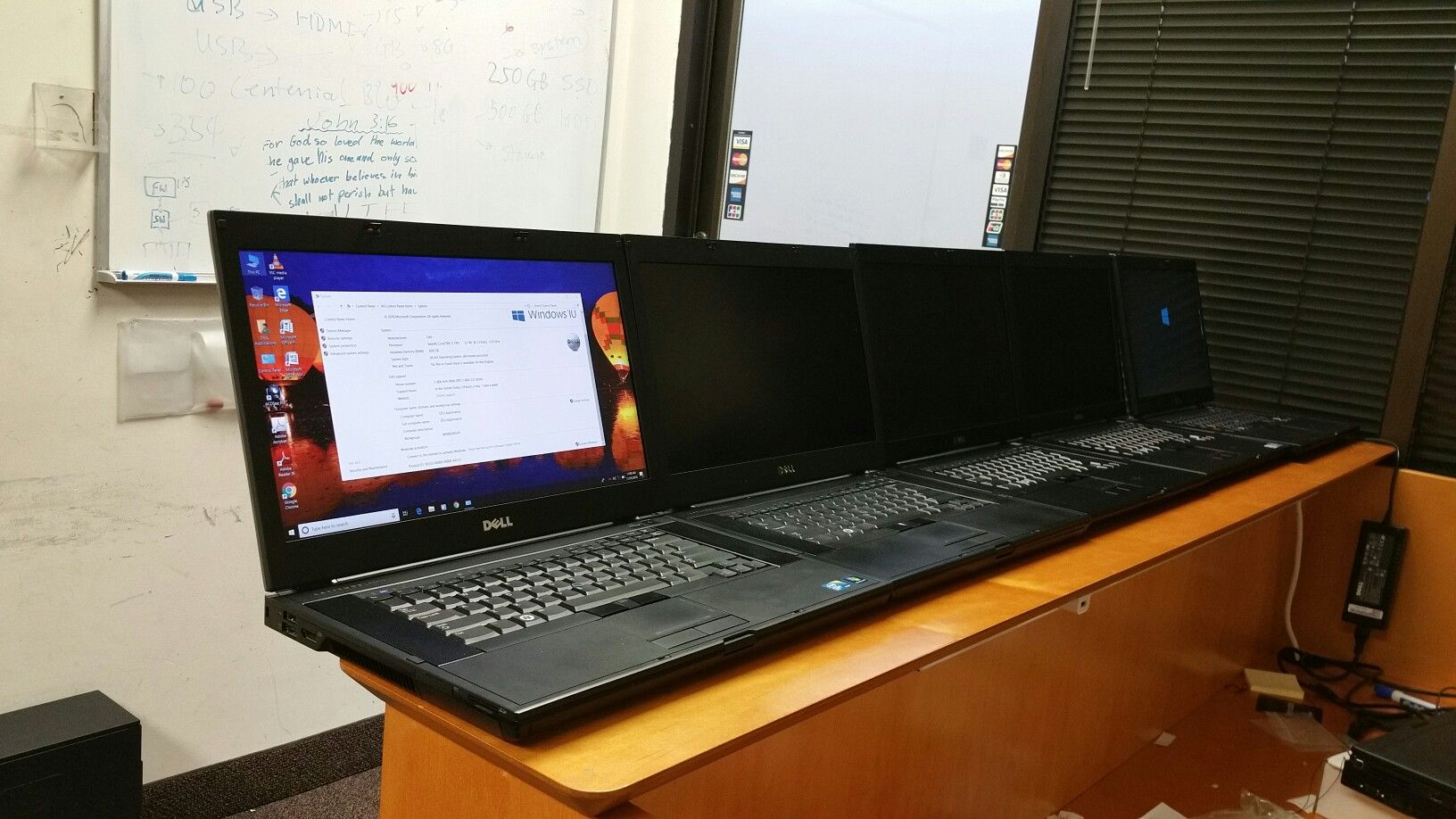 Dell Laptops: E6510, i7-Q740@1.73GHz,8GB ram,1000GB HDD, 5G-WiFi, Win10Pro, Adobe CS6, OfficePro, warranty