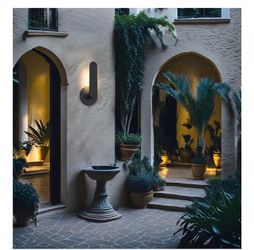 Outdoor Wall Sconce, Modern LED Exterior Wall Lamp, Waterproof Aluminum Wall Mounted Fixture, 10W 3000K Warm Light, Minimalist Black Lighting for Porc