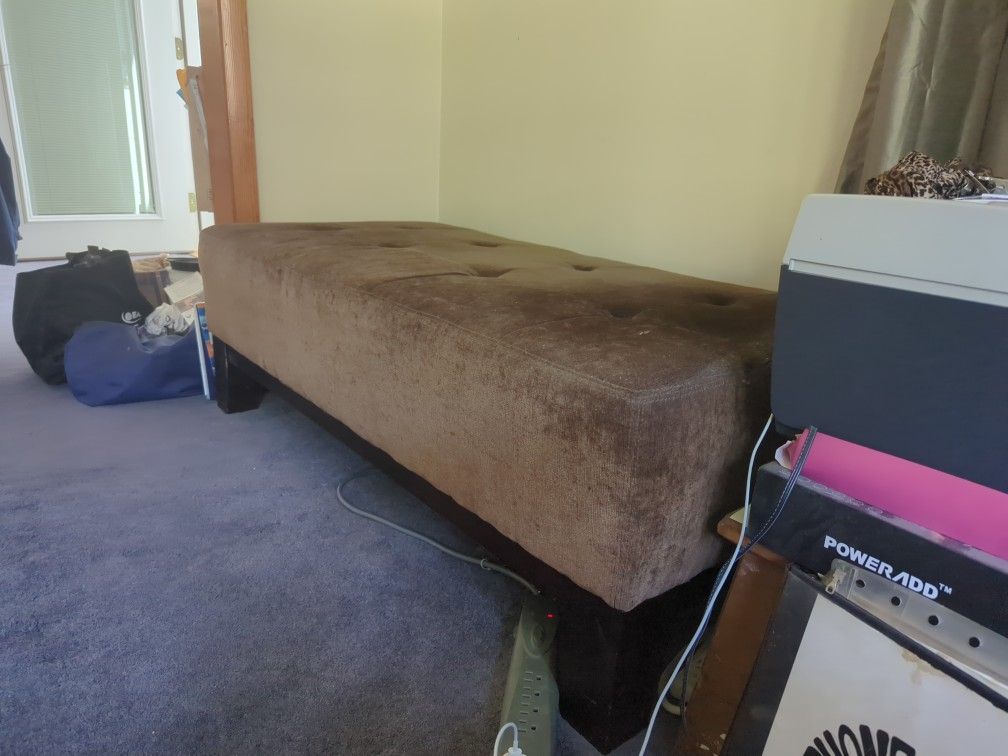 Velvet Brown Ottoman