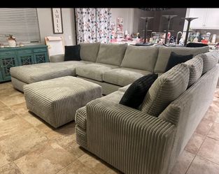 Brand new super plush elegant corduroy sectional