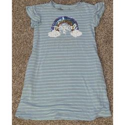 Rumi + Ryder Magical Sundress Blue Striped Sequin Rainbow XS 4 5