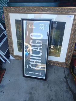 CHICAGO framed lic plate