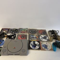 Sony PlayStation 1 PS1 With Games Controllers 