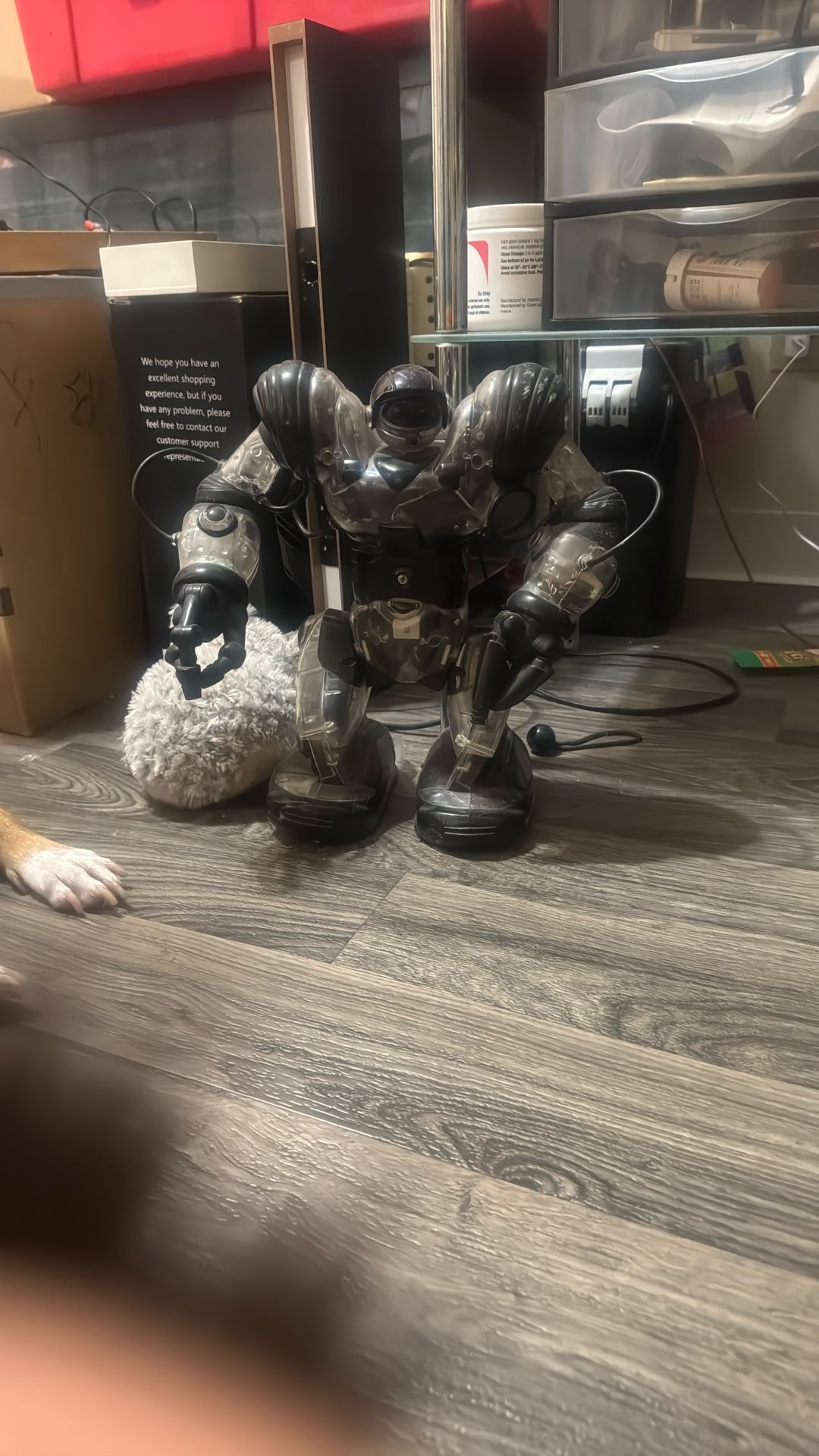 WowWee Robosapien Humanoid Toy Robots 2004 w/ Remote Control Black & Clear