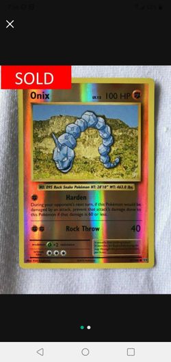 Holographic  Onix  Pokemon Card 🔥 RARE 🏆 SOLD