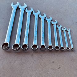 10 Truecraft Fully Polished Combination Wrenches - SAE