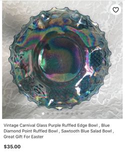 Vintage carnival glass. I have 1 available. $25