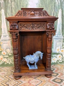 Antique Wood Carved Pedestal Table