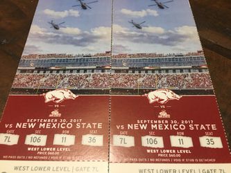 Razorbacks/New Mexico lower level tickets