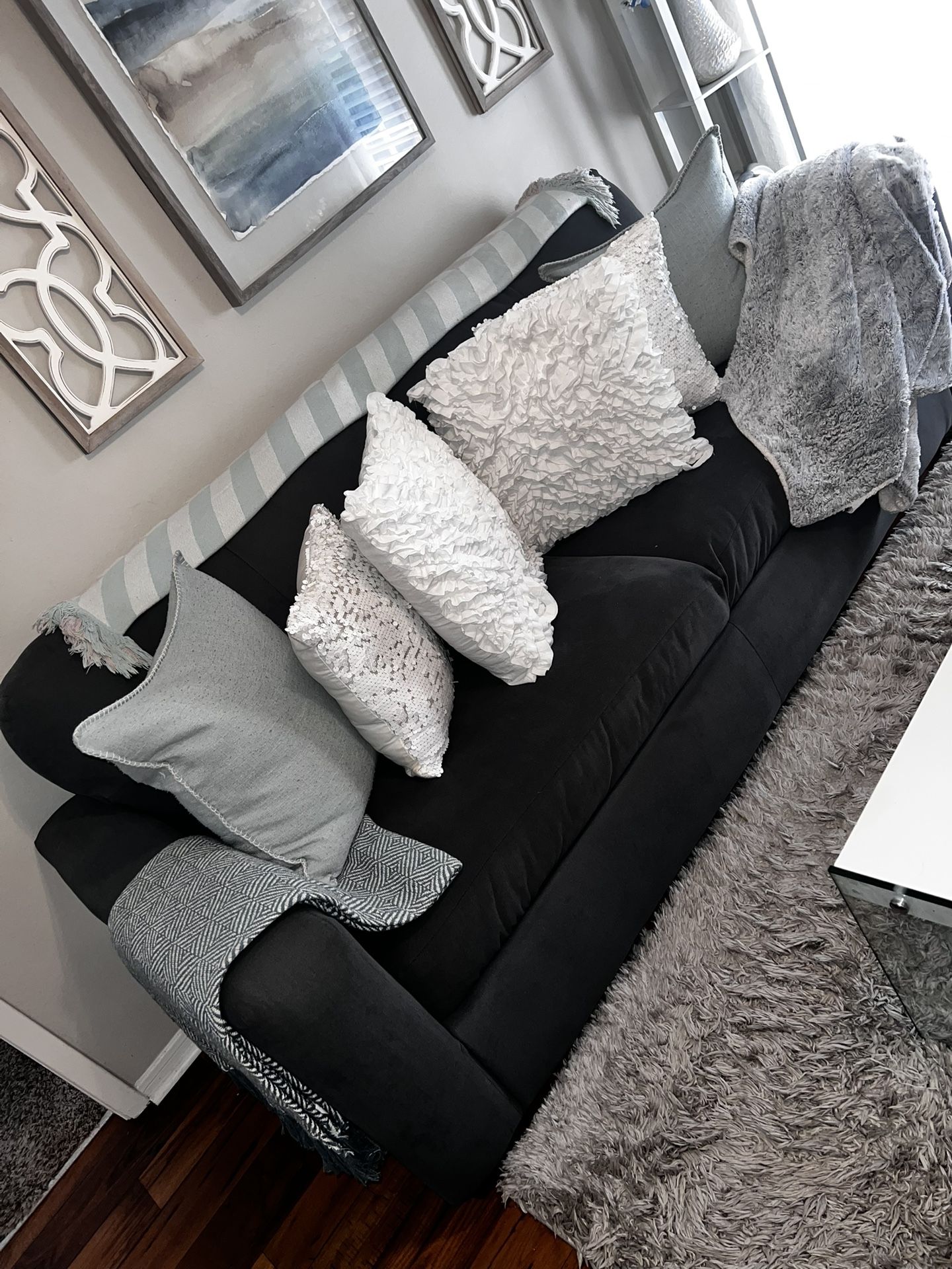 Sofa Small Gray & Accent Chair