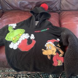 The Grinch And Max Merry Grinchmas Size L (10-12) Hoodie Pompom Sweatshirt