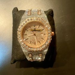 Two tone Bust Down Watch