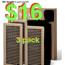 6x14 Floor Vent Covers Heavy Duty Floor Registers, Floor Air Vent Covers for Home Floor Wall Ceiling, Rust Proof Finish Registers, Floor Vents (3 Pack