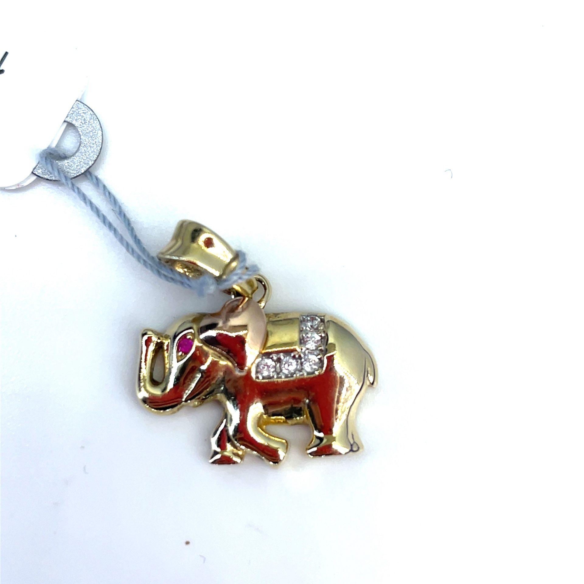 14Kt Yellow Gold CZ Elephant Pendant 2.50g 192161/12