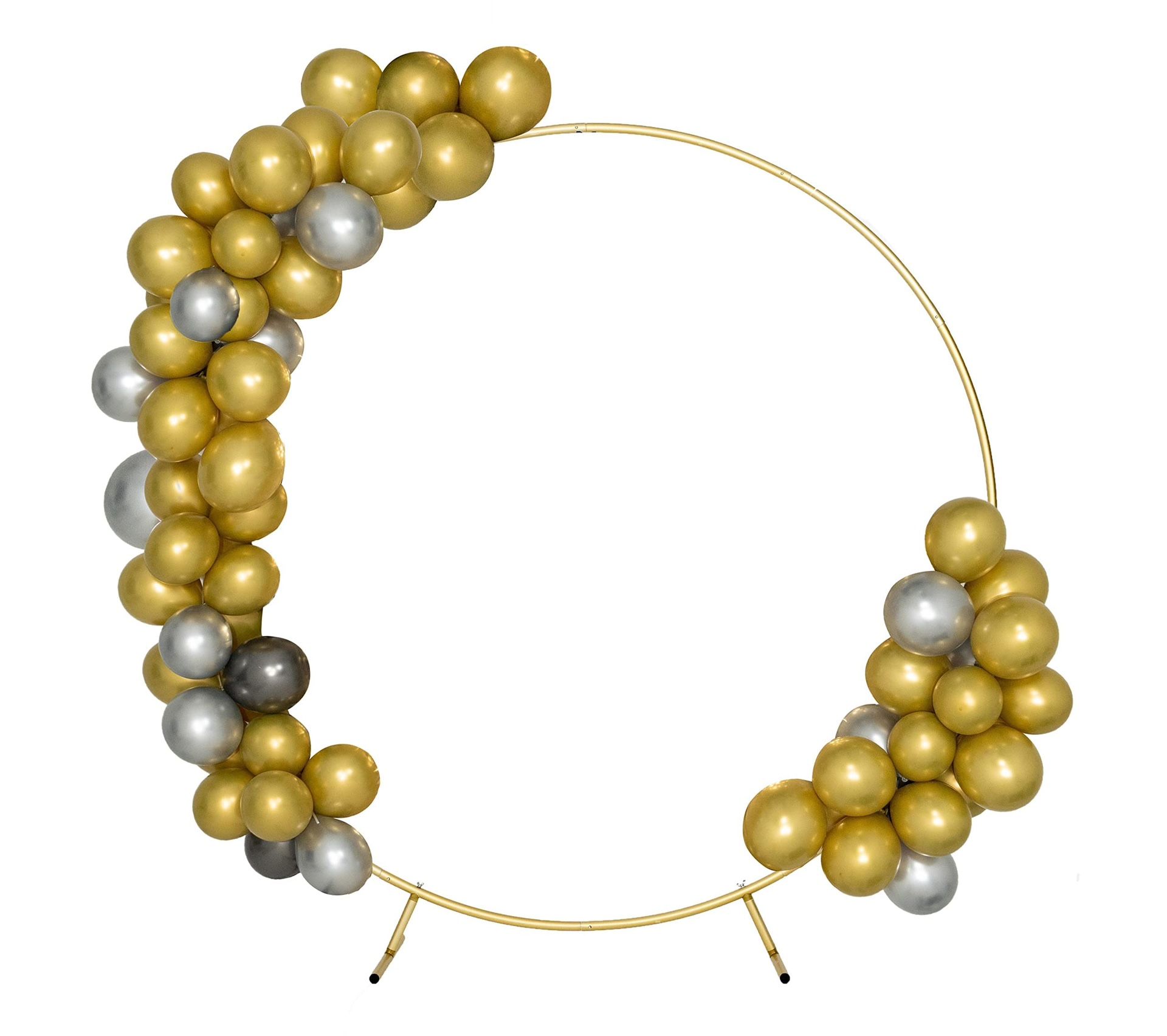 Harfirbe Round Backdrop Stand Circle Arch, 6.5ft Golden Aluminum Balloon Arch Kit For Party Decoration Wedding Arch Flower Ring Stand