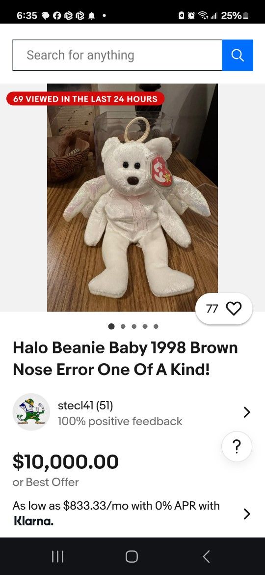 Rare TY angel bear