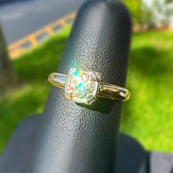 Jewelry 14k solid yellow gold natural diamond 0.44CTW solitaire wedding ring size 6.00