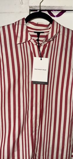 Who What Wear Striped Button-Down Shirt