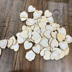 75 Wood Sticker Hearts