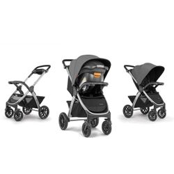 Chicco Bravo 3-in-1 Trio Travel System, Bravo Quick-Fold Stroller with KeyFit 30 Infant Car Seat and Base