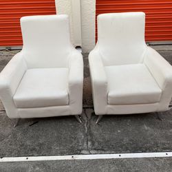 White Leather Sofa Chairs