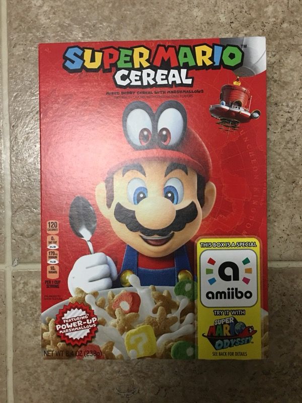 **ULTRA RARE** Super Mario Cereal - Amiibo Box (Used in Nintendo Switch Game) - BRAND NEW and SEALED!