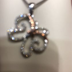 White gold with touchup of rose gold diamond butterfly necklace