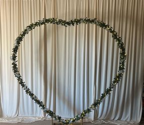Floral Heart Shaped Arch with Lights for Wedding, Anniversary