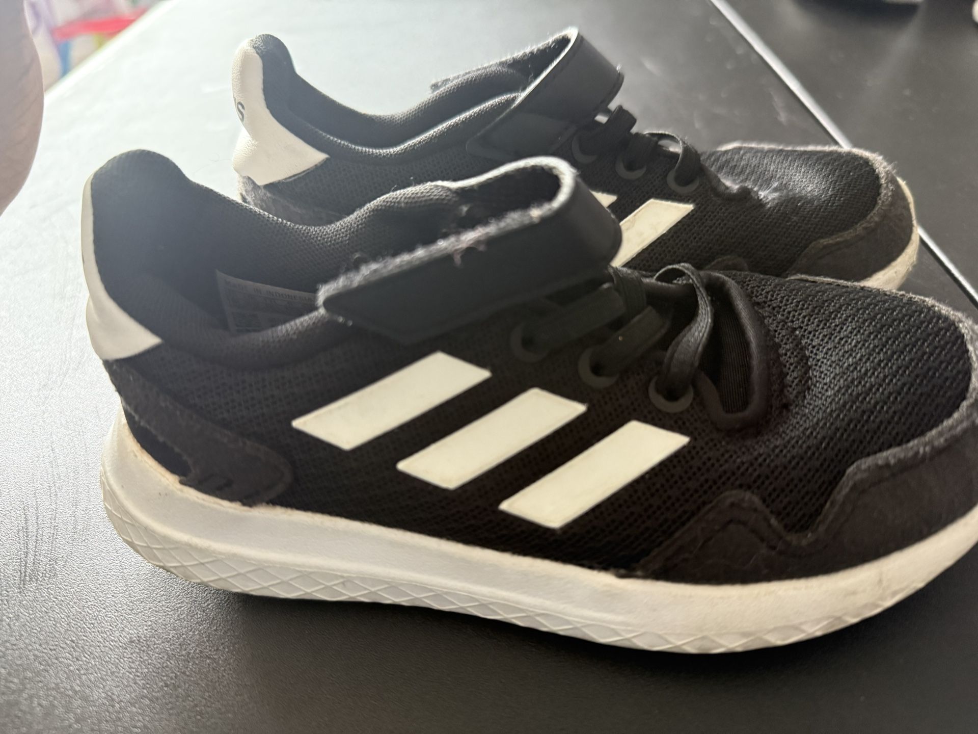Adidas Black and White Sneakers with Breathable Mesh