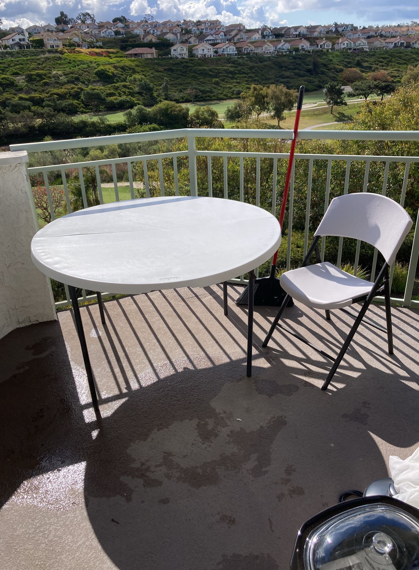 Lifetime Folding Table Chair With Broom