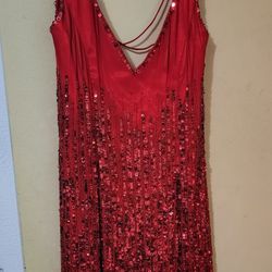 Women's Red Sequin Dress 