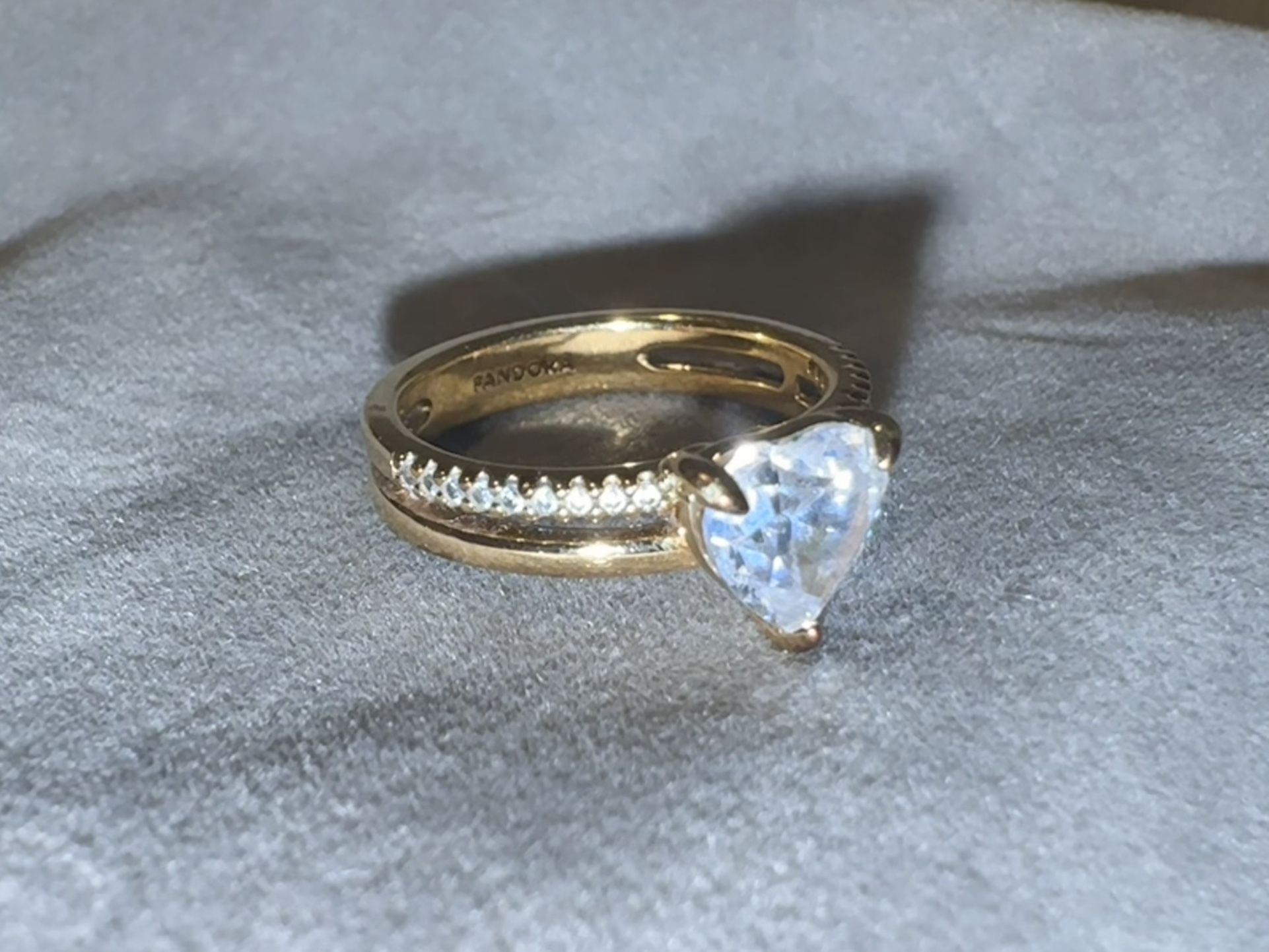 Double Band Heart Ring 14k gold plating Size 6