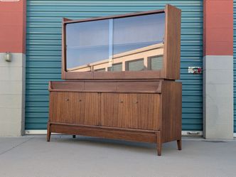 Vintage Mid Century Modern Cabinet Hutch by Brown Saltman, c1960s
