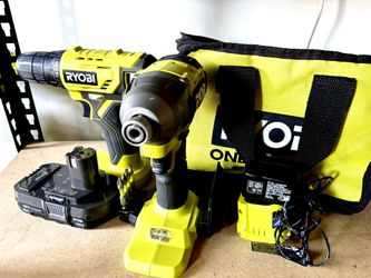 Ryobi Drills With Attachment, Bag And Battery