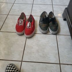 Size 11 Red And Size 12 Camo  Van Sneakers 