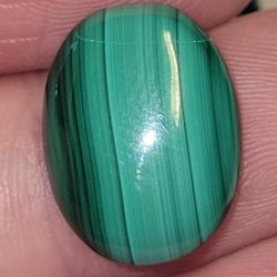 11ctw Natural Malachite Polished Crystal Flatback Cabachon 