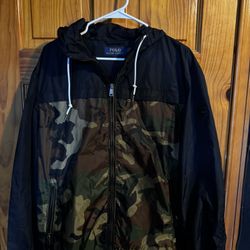 Ralph Lauren Polo Windbreaker Jacket, Camo, Size L