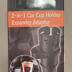 2‑in‑1 Car Cup Holder Expander Adapter — Dual, Rotating, Fits Most Vehicles (New)