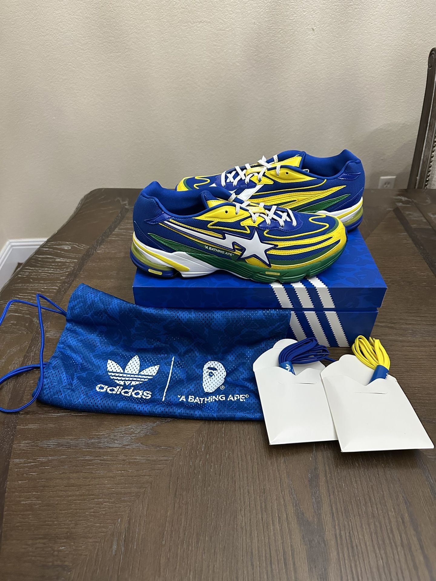 Adidas X Bape Orketro Yellow Blue Green Size 12
