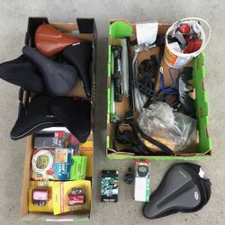 Huge Lot Bike Parts, Accessories, Seats, Reflectors, Brakes, Kickstand