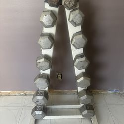 Dumbbell set with rack