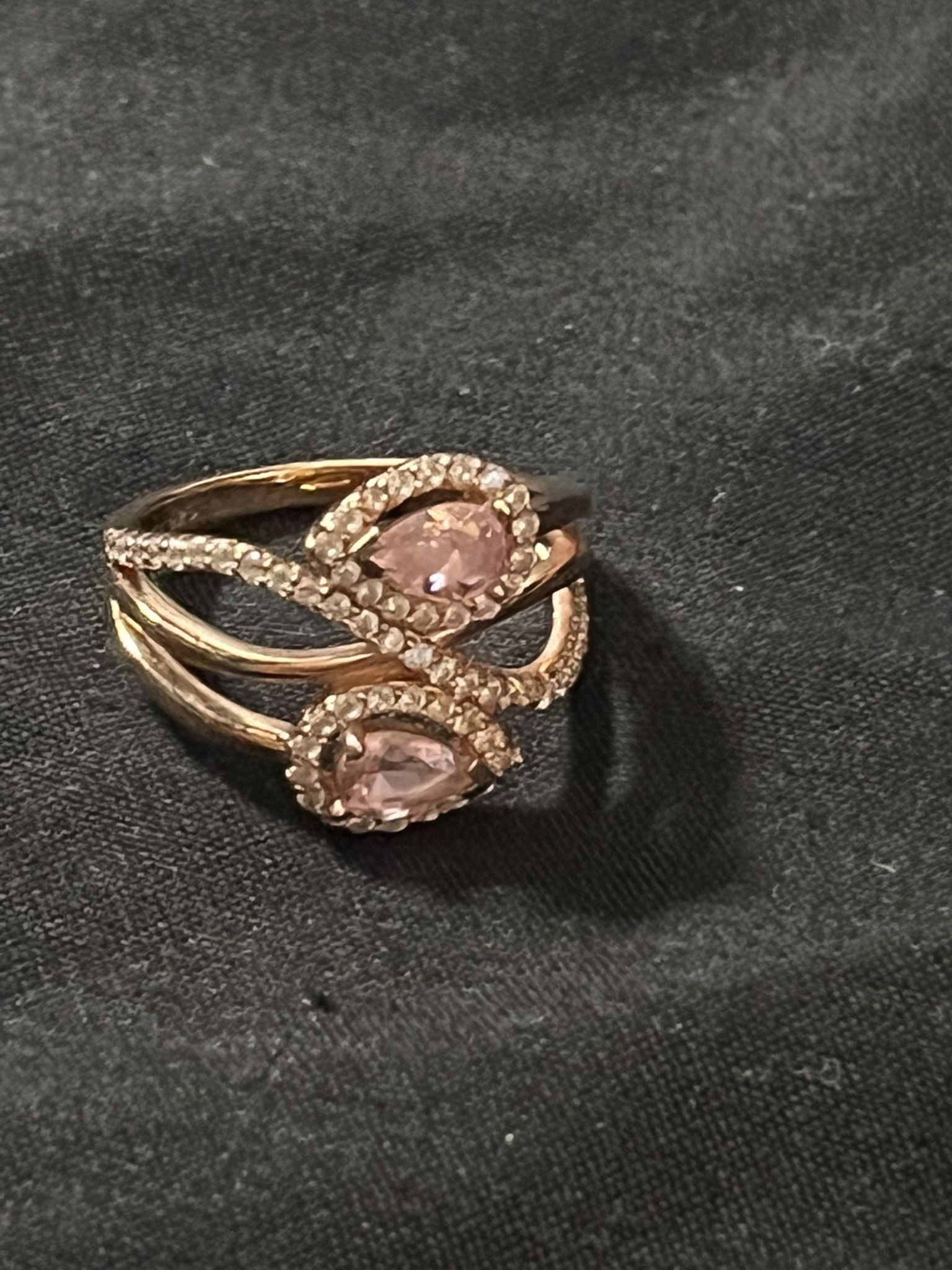 JTV Fine Jewelry Pink Rose Stone Ring