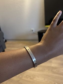 Silver Diamond Bangle