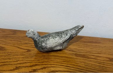 VINTAGE FRENCH SCULPTURE OF A PIGEON WITH PALE BLUE PATINA