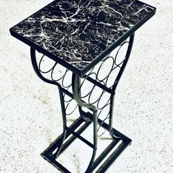 Wine Rack Stand And Display With Marble Top